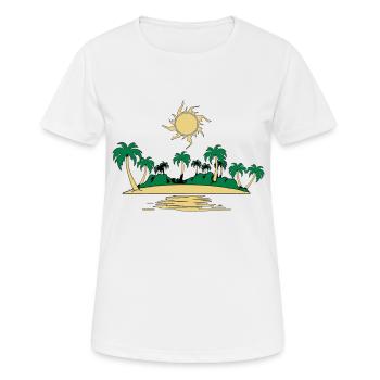 île mer de vacances soleil - T-shirt respirant Femme - blanc - Devant - AI Model Female 172 dark (172cm)