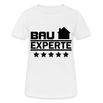bau experte - Frauen T-Shirt atmungsaktiv - Weiß - Vorne - AI Model Female 172 dark (172cm)