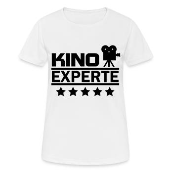 kino experte - Frauen T-Shirt atmungsaktiv - Weiß - Vorne - AI Model Female 172 dark (172cm)