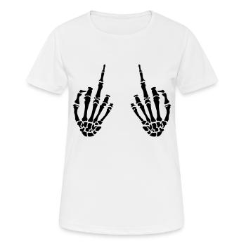 middle fingers design - Frauen T-Shirt atmungsaktiv - Weiß - Vorne - AI Model Female 172 dark (172cm)