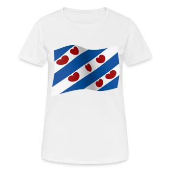 Frisian flag fluttering in the wind - Women's Breathable T-Shirt - white - Front - AI Model Female 172 dark (172cm)