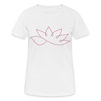 Lotus d’un trait - T-shirt respirant Femme - blanc - Devant - AI Model Female 172 dark (172cm)