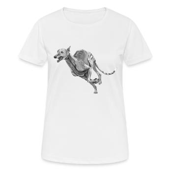 Lévrier - T-shirt respirant Femme - blanc - Devant - AI Model Female 172 dark (172cm)