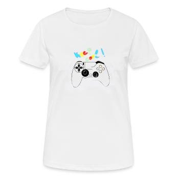 Spielen - Frauen T-Shirt atmungsaktiv - Weiß - Vorne - AI Model Female 172 dark (172cm)