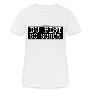 Verweile doch Du bist so schön * Zitat Goethe - Frauen T-Shirt atmungsaktiv - Weiß - Vorne - AI Model Female 172 dark (172cm)