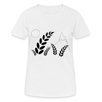 Landschaft und Ähren von Weizen - Frauen T-Shirt atmungsaktiv - Weiß - Vorne - AI Model Female 172 dark (172cm)