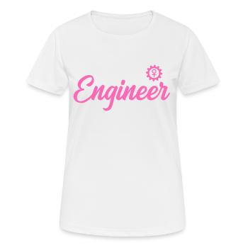 Female Engineer Ingenieurin STEM MINT - Frauen T-Shirt atmungsaktiv - Weiß - Vorne - AI Model Female 172 dark (172cm)