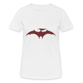 3D-Effekt roter Pterodaktylus - Frauen T-Shirt atmungsaktiv - Weiß - Vorne - AI Model Female 172 dark (172cm)