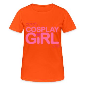 cosplay fille - T-shirt respirant Femme - orange néon - Devant - AI Model Female 172 dark (172cm)