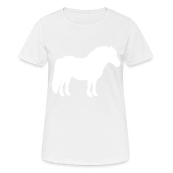 Shetty Shetland poney cheval cavalier dames filles - T-shirt respirant Femme - blanc - Devant - AI Model Female 172 dark (172cm)
