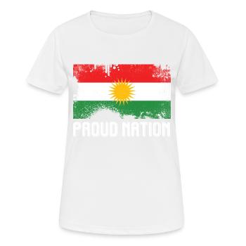 Proud nation kurdistan BytheManzanitas - T-shirt respirant Femme - blanc - Devant - AI Model Female 172 dark (172cm)