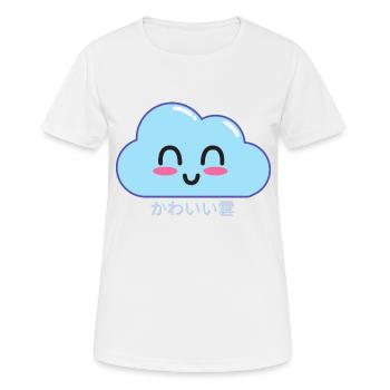 Kawaii Wolken - Frauen T-Shirt atmungsaktiv - Weiß - Vorne - AI Model Female 172 dark (172cm)