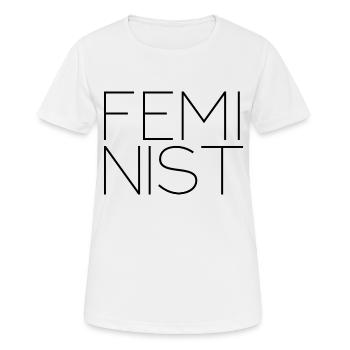 FEMINIST - Feministin - Frauen T-Shirt atmungsaktiv - Weiß - Vorne - AI Model Female 172 dark (172cm)