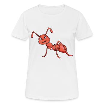 Ameise - Frauen T-Shirt atmungsaktiv - Weiß - Vorne - AI Model Female 172 dark (172cm)