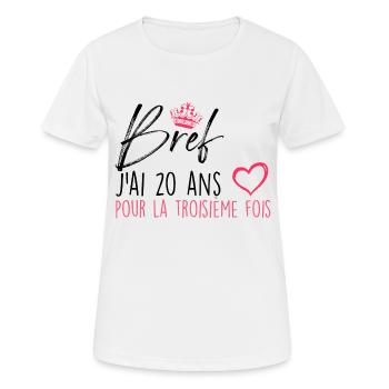 Humour Anniversaire 60 ans cadeau femme - T-shirt respirant Femme - blanc - Devant - AI Model Female 172 dark (172cm)