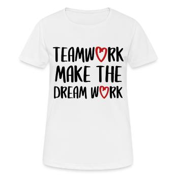 teamwork dream work team spirit team saying - Women's Breathable T-Shirt - white - Front - AI Model Female 172 dark (172cm)