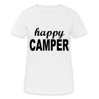 Camping - Frauen T-Shirt atmungsaktiv - Weiß - Vorne - AI Model Female 172 dark (172cm)