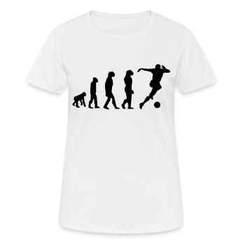 Entwicklung des Fußballs - Frauen T-Shirt atmungsaktiv - Weiß - Vorne - AI Model Female 172 dark (172cm)