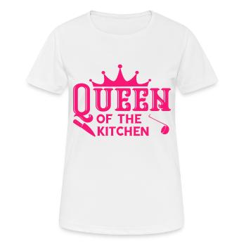 Queen of the Kitchen Cook Woman Gift - Women's Breathable T-Shirt - white - Front - AI Model Female 172 dark (172cm)