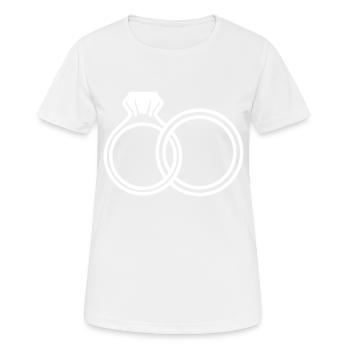 Eheringe symbol - Frauen T-Shirt atmungsaktiv - Weiß - Vorne - AI Model Female 172 dark (172cm)