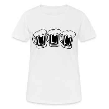 Team 3 Maßkrug - Frauen T-Shirt atmungsaktiv - Weiß - Vorne - AI Model Female 172 dark (172cm)