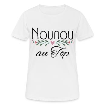 Nounou au Top - T-shirt respirant Femme - blanc - Devant - AI Model Female 172 dark (172cm)