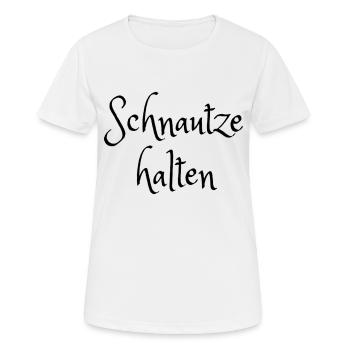 Schnautze halten - Frauen T-Shirt atmungsaktiv - Weiß - Vorne - AI Model Female 172 dark (172cm)