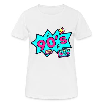 90s 90 ́s nineties ninety nineties - Women's Breathable T-Shirt - white - Front - AI Model Female 172 dark (172cm)