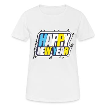 Happy New Year Neujahr Party - Frauen T-Shirt atmungsaktiv - Weiß - Vorne - AI Model Female 172 dark (172cm)