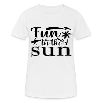S’amuser au soleil - T-shirt respirant Femme - blanc - Devant - AI Model Female 172 dark (172cm)