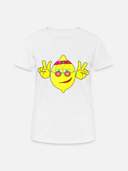 Flower Zitrone - Frauen T-Shirt atmungsaktiv - Weiß