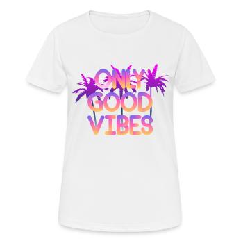 Nur gute Stimmung - Frauen T-Shirt atmungsaktiv - Weiß - Vorne - AI Model Female 172 dark (172cm)
