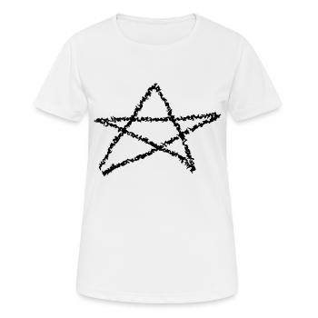Pentagramme Satan Diable Gothique Occulte Sorcière Vecteur - T-shirt respirant Femme - blanc - Devant - AI Model Female 172 dark (172cm)