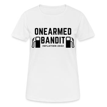 One-Armed Bandit Funny Saying Inflation Refueling - Women's Breathable T-Shirt - white - Front - AI Model Female 172 dark (172cm)