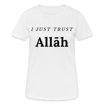 Je fais juste confiance à Allāh - T-shirt respirant Femme - blanc - Devant - AI Model Female 172 dark (172cm)