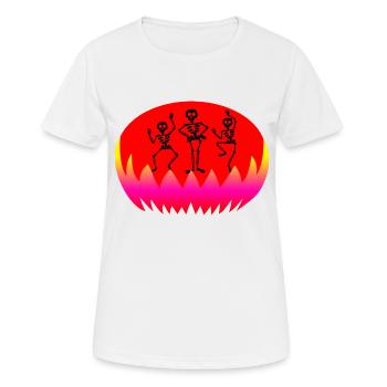 Halloween et les squelettes dansants en enfer - T-shirt respirant Femme - blanc - Devant - AI Model Female 172 dark (172cm)