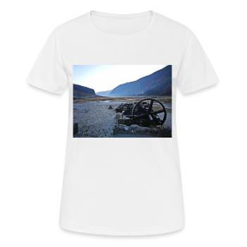 Landscape photo hiking, Glendalough wheel, Ireland - Women's Breathable T-Shirt - white - Front - AI Model Female 172 dark (172cm)