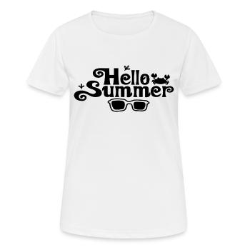 Hello Summer - Frauen T-Shirt atmungsaktiv - Weiß - Vorne - AI Model Female 172 dark (172cm)