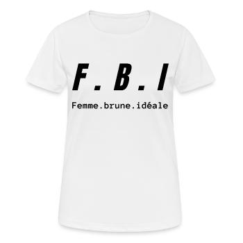 femme brune idéale - T-shirt respirant Femme - blanc - Devant - AI Model Female 172 dark (172cm)