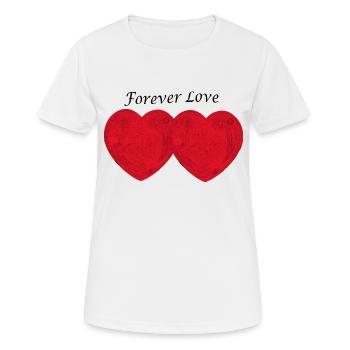 Forever Love - Frauen T-Shirt atmungsaktiv - Weiß - Vorne - AI Model Female 172 dark (172cm)