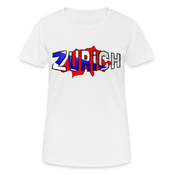 Zürich - Frauen T-Shirt atmungsaktiv - Weiß - Vorne - AI Model Female 172 dark (172cm)