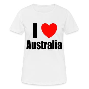 J’adore l’Australie - T-shirt respirant Femme - blanc - Devant - AI Model Female 172 dark (172cm)