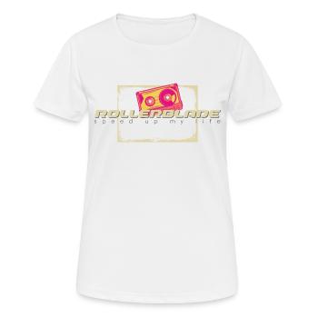 80s Tape Rollerblader - Women's Breathable T-Shirt - white - Front - AI Model Female 172 dark (172cm)