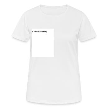 No risk no story - Frauen T-Shirt atmungsaktiv - Weiß - Vorne - AI Model Female 172 dark (172cm)