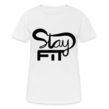 BLEIBEN SIE FIT HANDSCHRIFTLICH - Frauen T-Shirt atmungsaktiv - Weiß - Vorne - AI Model Female 172 dark (172cm)