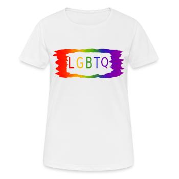 LGBTQ - Frauen T-Shirt atmungsaktiv - Weiß - Vorne - AI Model Female 172 dark (172cm)