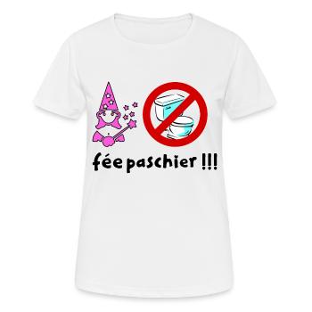 Fée pas chier - T-shirt respirant Femme - blanc - Devant - AI Model Female 172 dark (172cm)