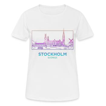Stockholm Schweden Schweden Skandinavien Skandinavien - Frauen T-Shirt atmungsaktiv - Weiß - Vorne - AI Model Female 172 dark (172cm)