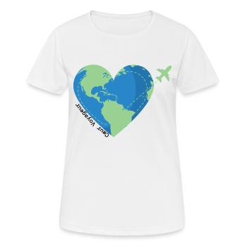 Heart traveler -travel addict - Women's Breathable T-Shirt - white - Front - AI Model Female 172 dark (172cm)