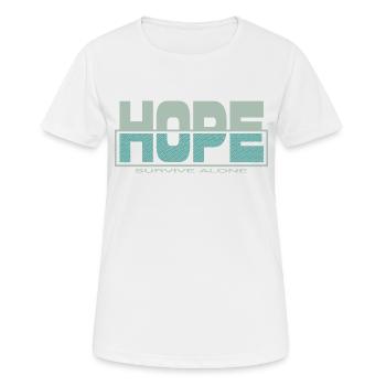 HOPE survive alone - T-shirt respirant Femme - blanc - Devant - AI Model Female 172 dark (172cm)
